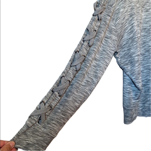 For the Republic Gray with Lacing Sweatshirt - Picture 3 of 9